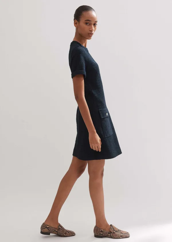 ME+EM Textured Short Sleeve Shift Dress | Women Short Dresses