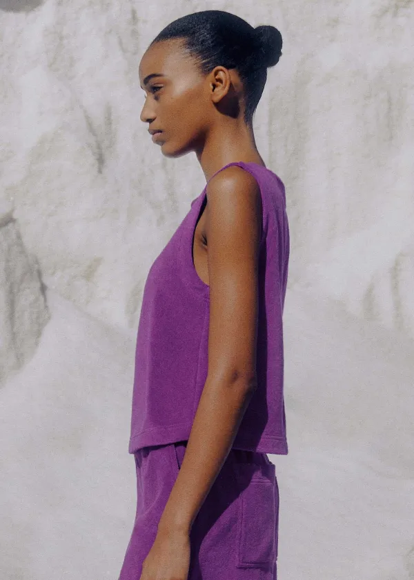 ME+EM Towelling Crop Top | Women Vests And Camis