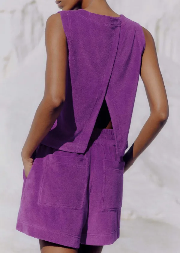 ME+EM Towelling Crop Top + Short Co-Ord | Women Suits And Co-Ords