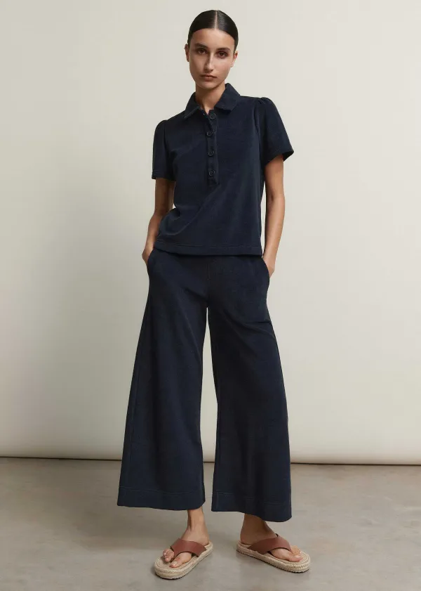 ME+EM Towelling Polo Top | Women T-Shirts