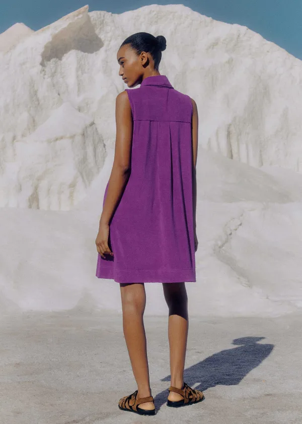 ME+EM Towelling Sleeveless Swing Dress | Women Short Dresses