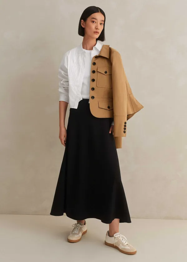 ME+EM Travel Tailoring A-Line Midi Skirt | Women Skirts