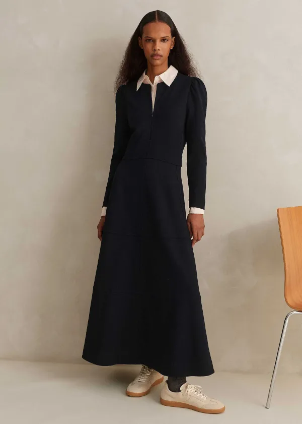 travel_tailoring_fit_and_flare_maxi_dress_2.webp ME+EM Travel Tailoring Fit And Flare Maxi Dress | Women Maxi Dresses