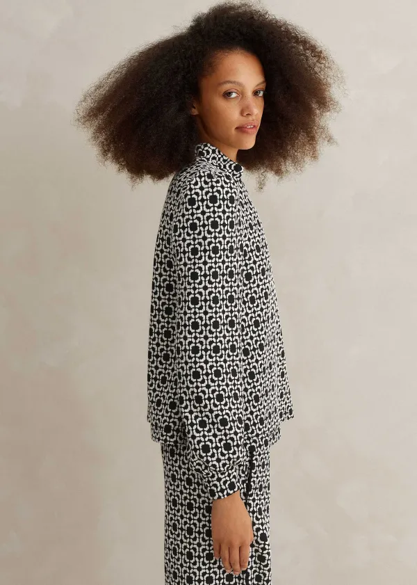 ME+EM Travel Tailoring Graphic Jacquard Swing Top | Women Travel Tailoring