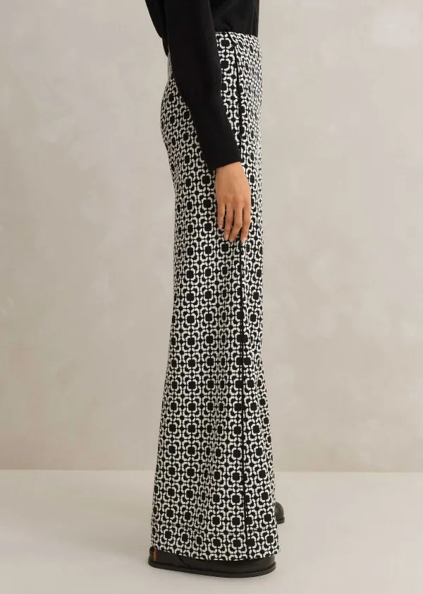 ME+EM Travel Tailoring Graphic Jacquard Trouser | Women Wide-Leg Trousers