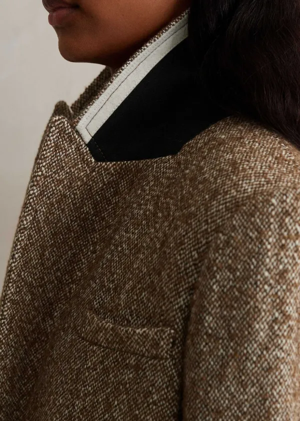 ME+EM Tweed Cropped Coat Jacket | Women Crop Jackets