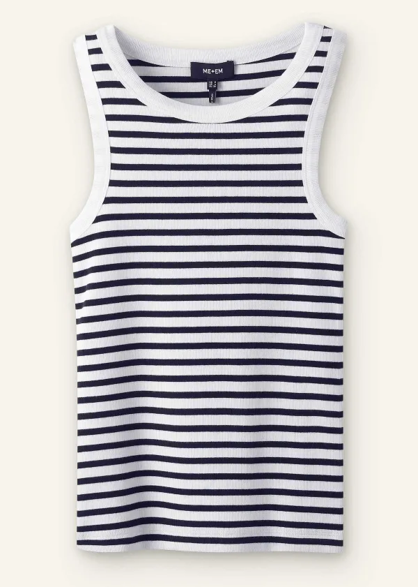 ME+EM Ultimate Crew Neck Stripe Vest | Women T-Shirts
