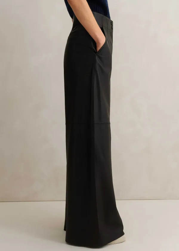 ME+EM Ultra-Soft Leather Wide-Leg Trouser | Women Wide-Leg Trousers