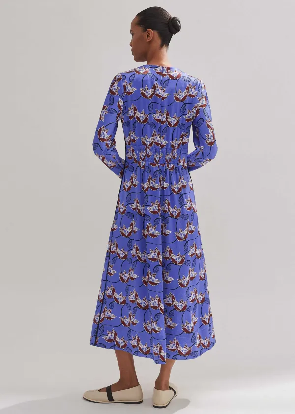 waterlily_print_midi_dress_2.webp ME+EM Waterlily Print Midi Dress | Women Midi Dresses