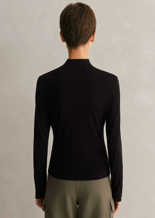 ME+EM Wool Jersey Roll Neck Top | Women Sweatshirts & Long Sleeve Tops