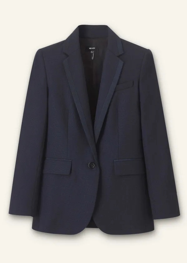 ME+EM Wool-Blend Sharp Longline Blazer | Women Blazers