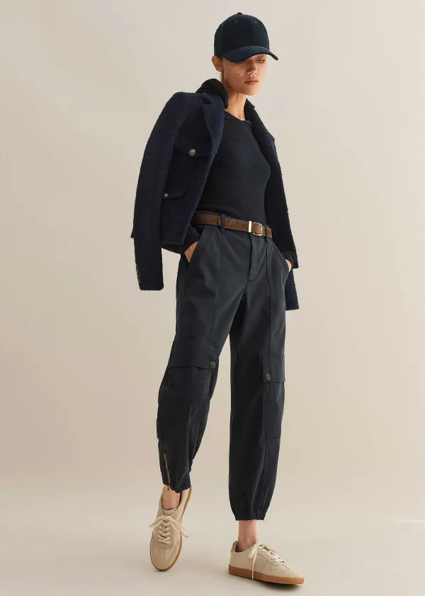 ME+EM Zip Detail Crop Cargo Jogger | Women Joggers